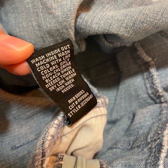 Flowy Wide Leg Denim Jumpsuit - Picture 6 of 7